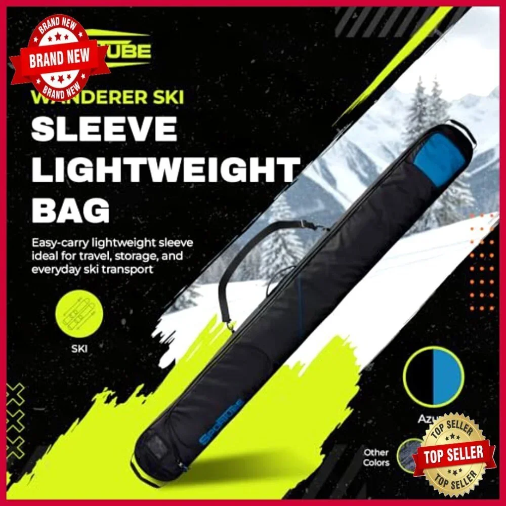 Lightweight Ski Sleeve Bag with Full-Length Zipper and Padded Handles